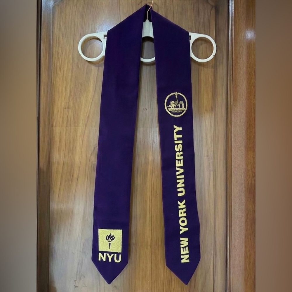 NYU - New York University Purple and Gold Suede Graduation Stole / Sash